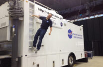 Jay Duchin Climbing the NASA Robotics Truck